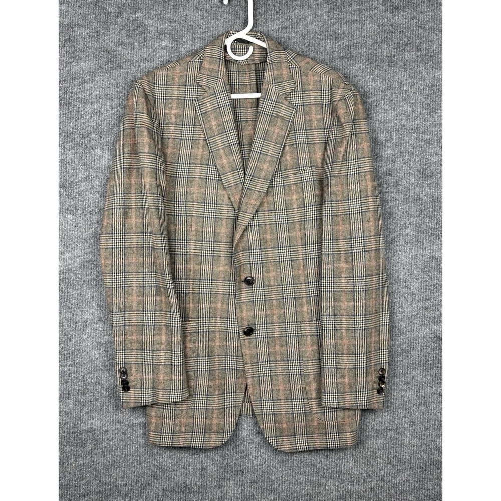 Boglioli Mens 52 Wool Cashmere Glen Plaid Blazer Italy N3302U 20.5 P2P
